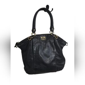 Vintage Black Leather Coach Purse